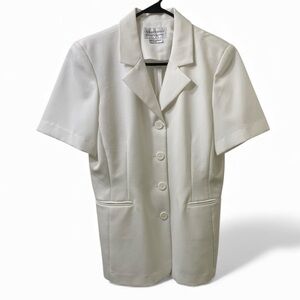 Vintage Haberdashery by Leslie Fay Sportswear White Short Sleeve Blazer– Size 10